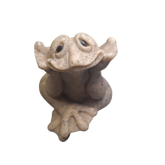 Quarry Critters Felicity Frog 2001 Figurine Resin Stone Vintage Smile Sitting - Picture 9 of 9